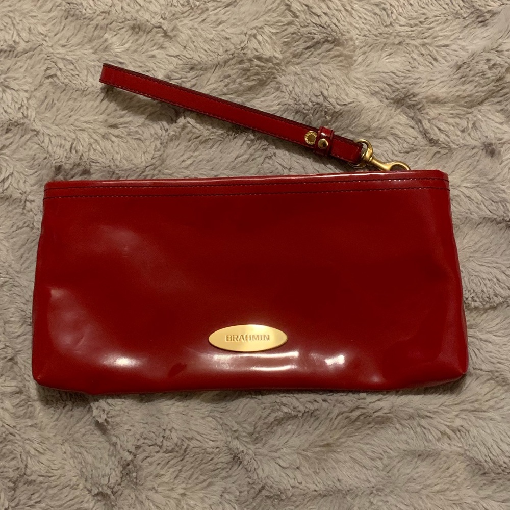 Brahmin Red Patent Leather Wristlet